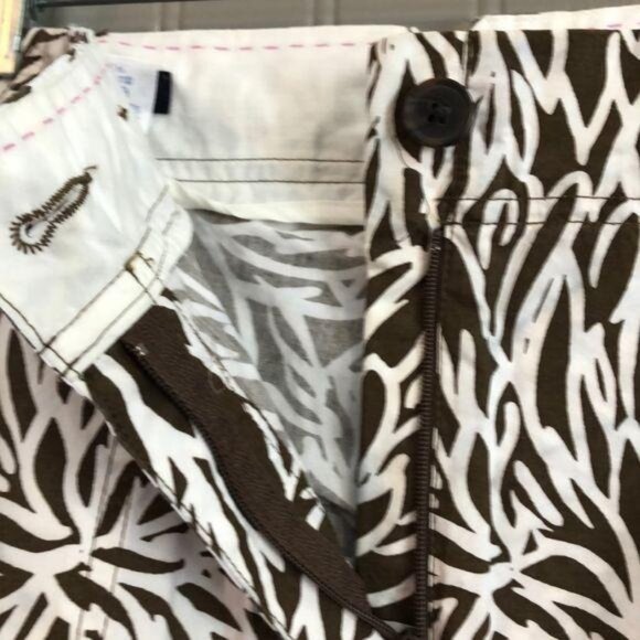 Lands End Womens Brown & White Floral Printed Skort Tie Waist Size 8 - Picture 8 of 10